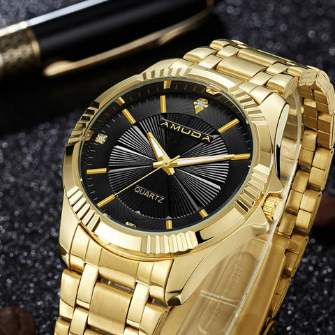 Gold-Plated Luxury Wrist Watch