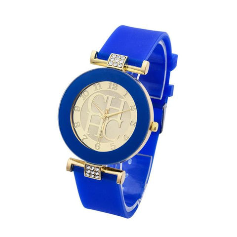 Women's Crystal & Silicone Wrist Watch