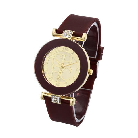 Women's Crystal & Silicone Wrist Watch