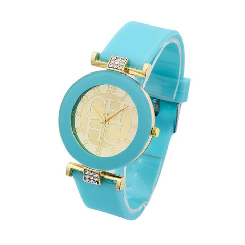 Women's Crystal & Silicone Wrist Watch