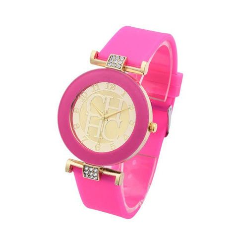 Women's Crystal & Silicone Wrist Watch