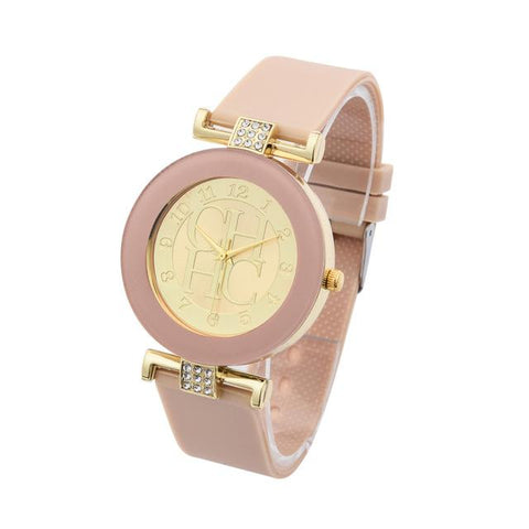 Women's Crystal & Silicone Wrist Watch
